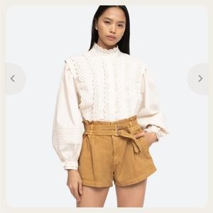 Sea New York Everleigh Eyelet Blouse in Ecru - size 2